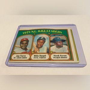 Hank Aaron/ Willie Stargell/Joe Torre 1971 N.L. R.B.I. Leaders Topps Baseball